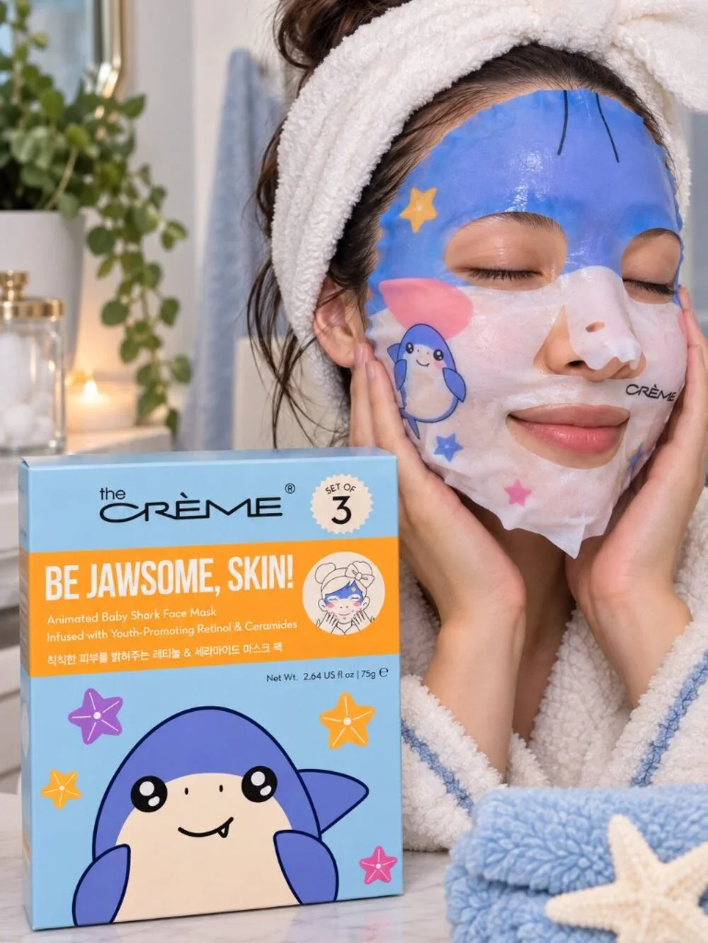 The Crème Shop Be Jawsome, Skin! Baby Shark Face Mask Set of 3 Retinol Ceramides